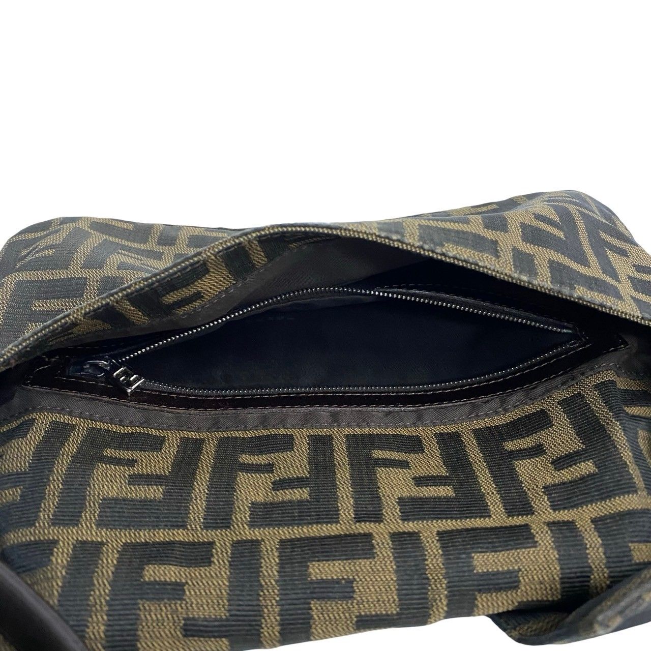 極 美品 FENDI フェンディ マンマバケット ズッカ FF 柄 キャンバス レザー 本革 セミ ワン ショルダーバッグ ハンドバッグ ブラウン 66850 FENDI（フェンディ） ズッカ マンマバケット ハンドバッグ 26727