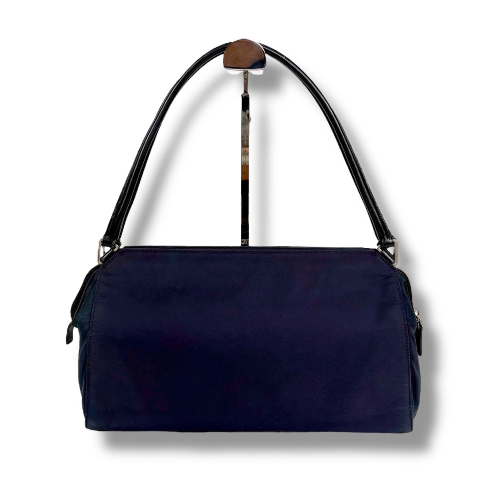 プラダ　PRADA トライアングルロゴ　ミニショルダーバッグ　ダークパープル　紫 プラダ PRADA トライアングルロゴ ショルダーバッグ パープル