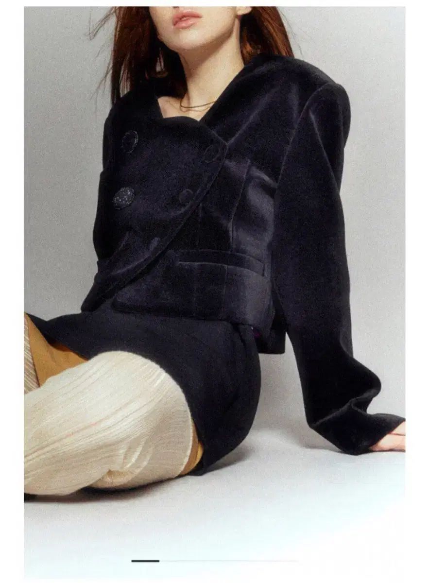 LUCKY CHOUETTE ホリデー EDITION ツアーベルベット クロップド ジャケット 38