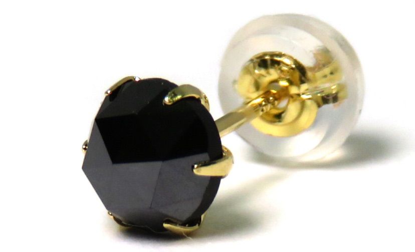 Pt900 プラチナ900 ブラックダイヤモンド片方1.00ct ピアス 特A 着飾っ