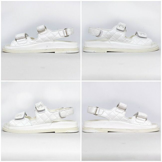 シャネル ヘッドフット サンダル ホワイト マトラッセ G31848 - メルカリ