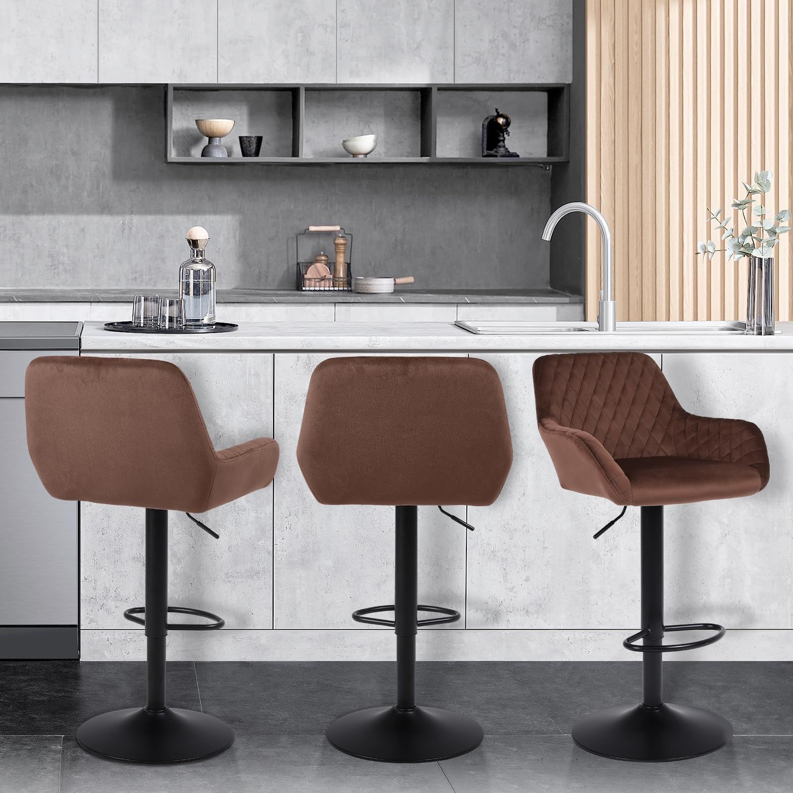 背もたれ 回転式バーチェア