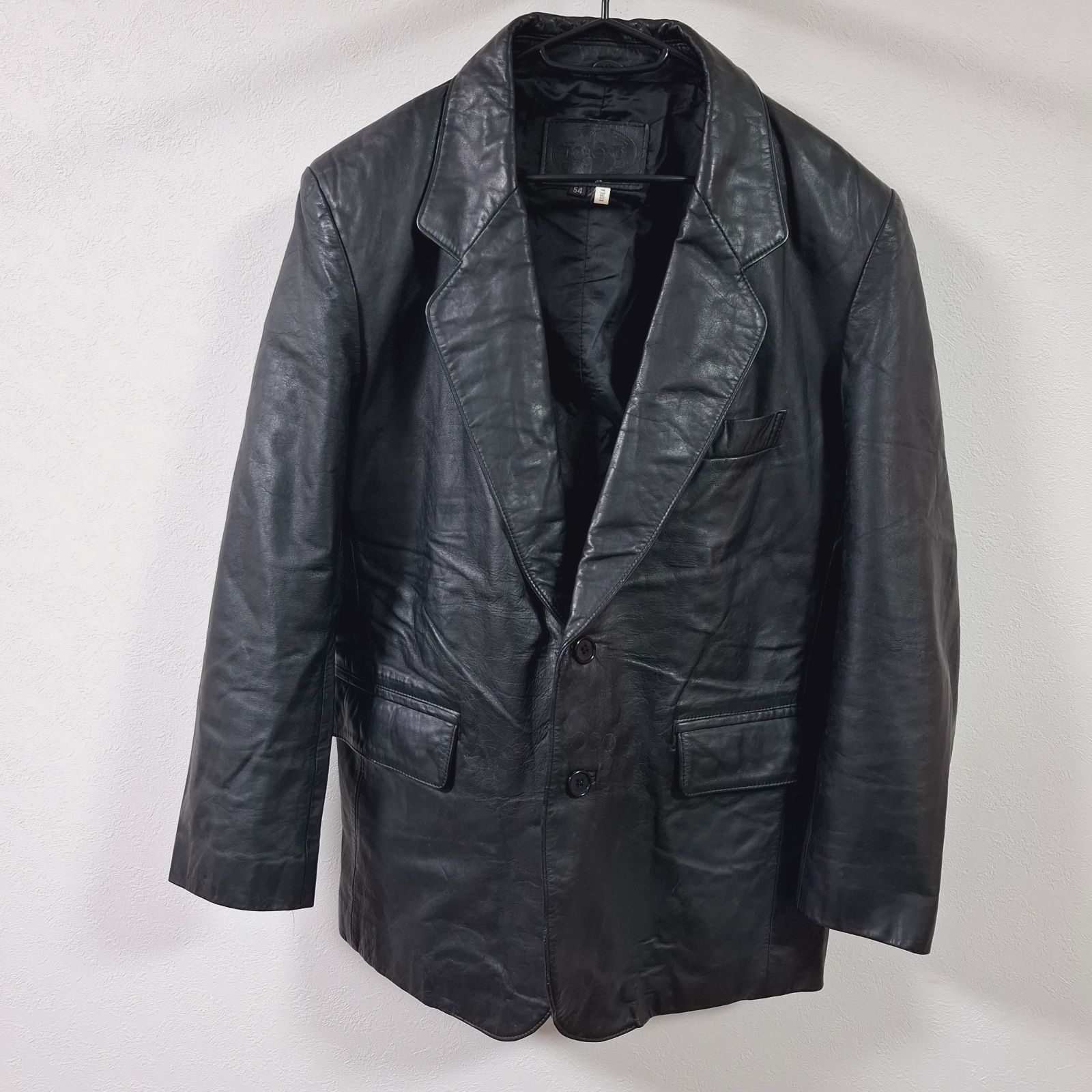 ５４号　L～XL　パリス　東京　レザージャケット　メンズ　メンズ　黒　ブラック　牛革