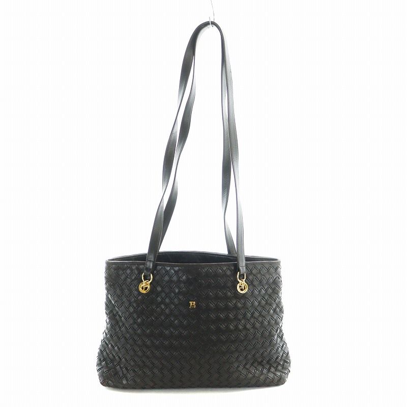 バリー BALLY トートバッグ ショルダー レザー ロゴ タッセル 茶 ブラウン GY18 |MQ