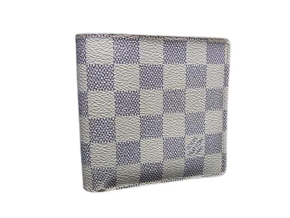 ルイヴィトン 二つ折り財布 ポルトフォイユ マルコ ダミエ アズール　ホワイト LOUIS VUITTON ルイ ヴィトン 二つ折り財布 ダミエ・アズール