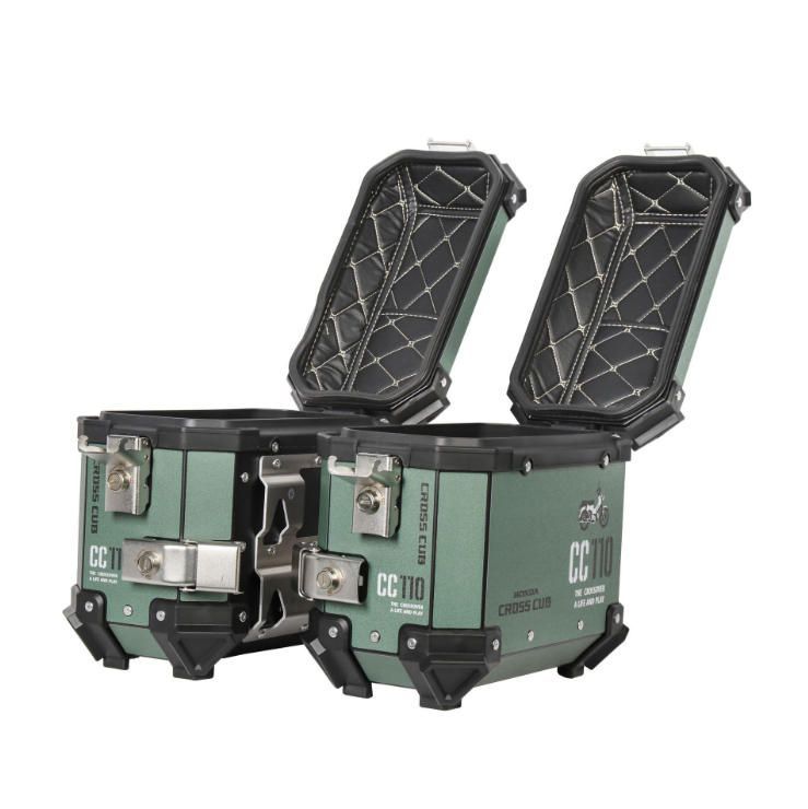 18LサイドボックスCC110 pg-1三箱アルミ合金バイクアップリケ尾箱電働車尾箱トランク 左右二つ