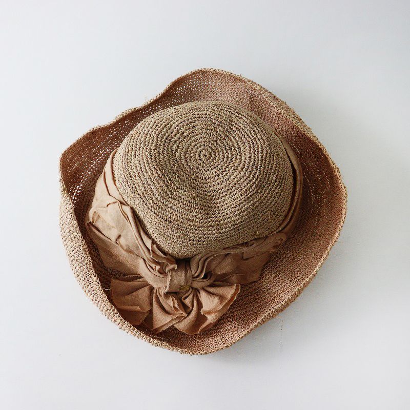 CA4LA りぼんの麦わら帽子 CA4LA 麦わら帽子 花柄リボン CA4LA カシラ