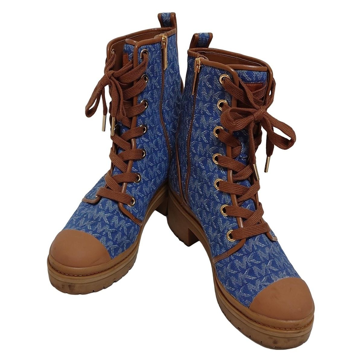 MICHAEL KORS マイケルコース ショートブーツ 8.5 レディース - ブルー×ブラウン レザー