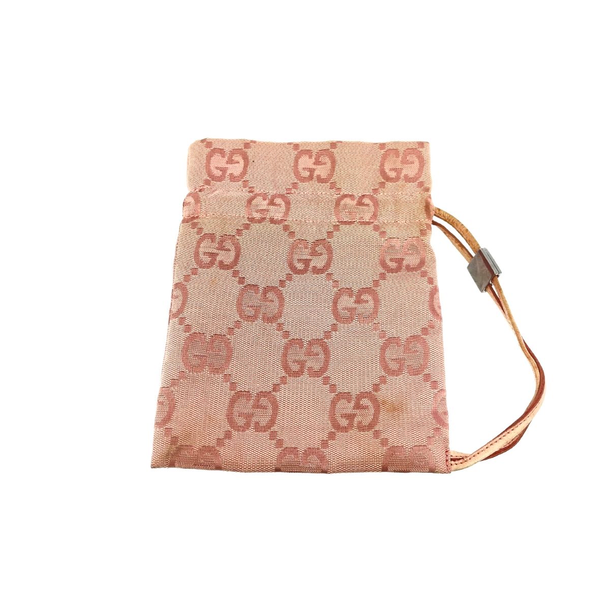 GUCCI グッチ 巾着ポーチ 039 1047 ピンクベージュ レディース GG柄