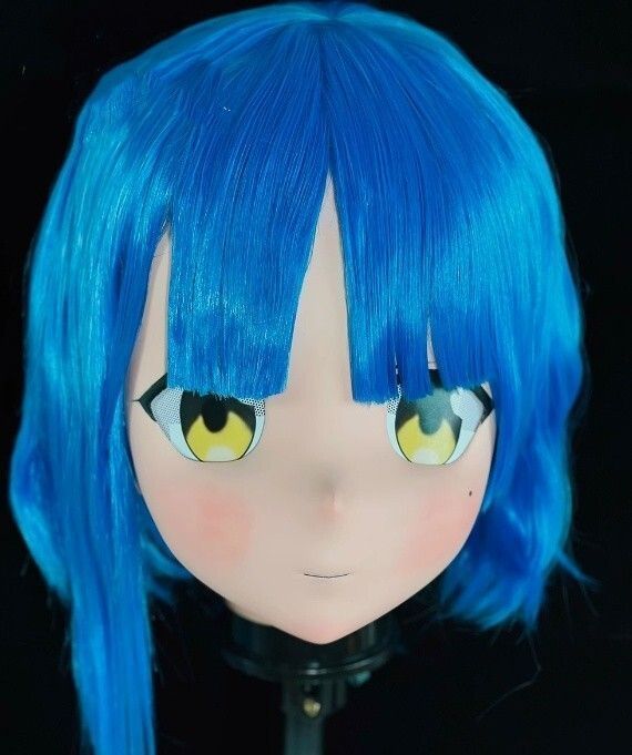 全頭マスク カツラ付き ロック付き NO.67 フルマスク ドール ヘッドロリータ人形 コスプレ マスク 変身 仮装 着ぐるみ 二次元美少女