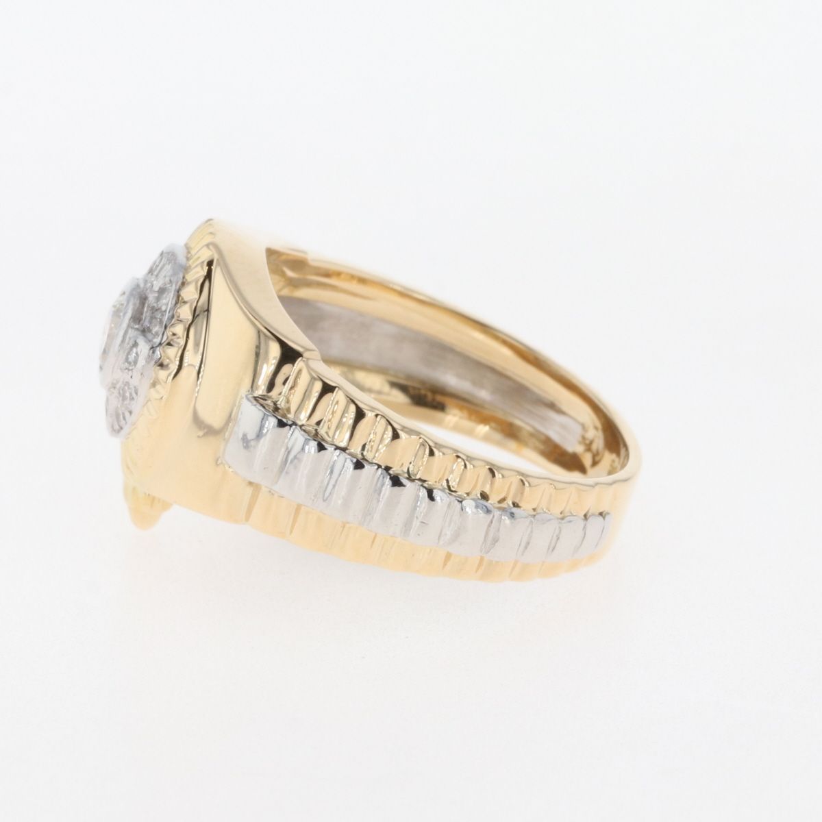 メレダイヤ デザインリング YG イエローゴールド プラチナ 指輪 リング 