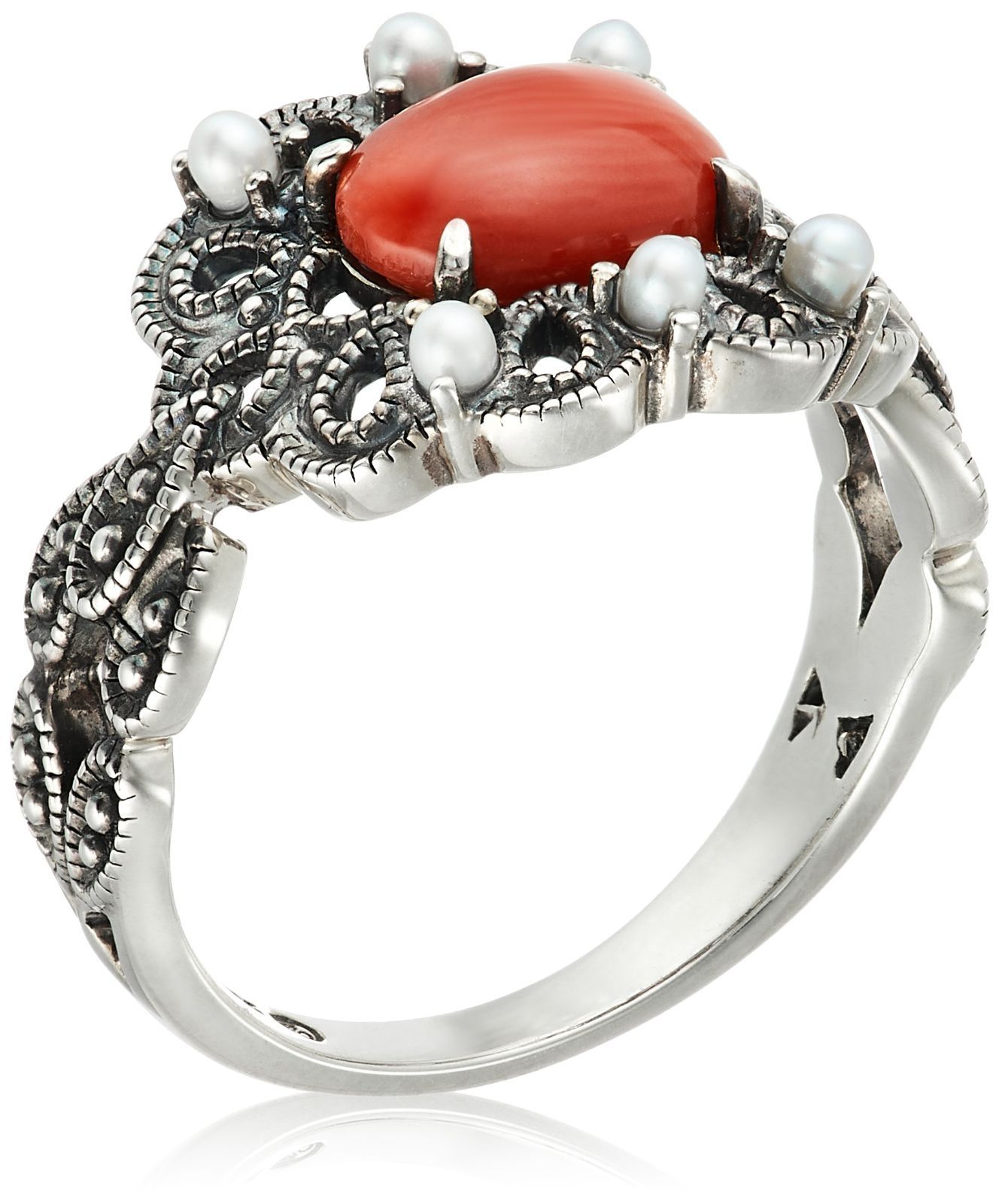 在庫処分 204R0779-TY 11 サンゴ パールリング 日本サイズ11号 Rokuzan ロクザン