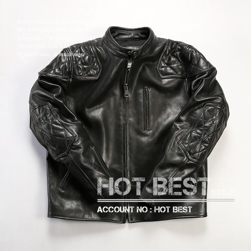 1.2mm カウハイド 50 s パテッド シングルライダース レザージャケット タンニンなめし オイルレザー 馬革