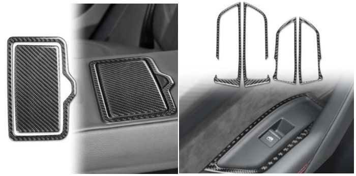 29Pセット アウディ Q5 FY 2017年- 内装 右ハンドル用 コンソールエアコン ギアシフトパネルカバー など インテリアステッカー