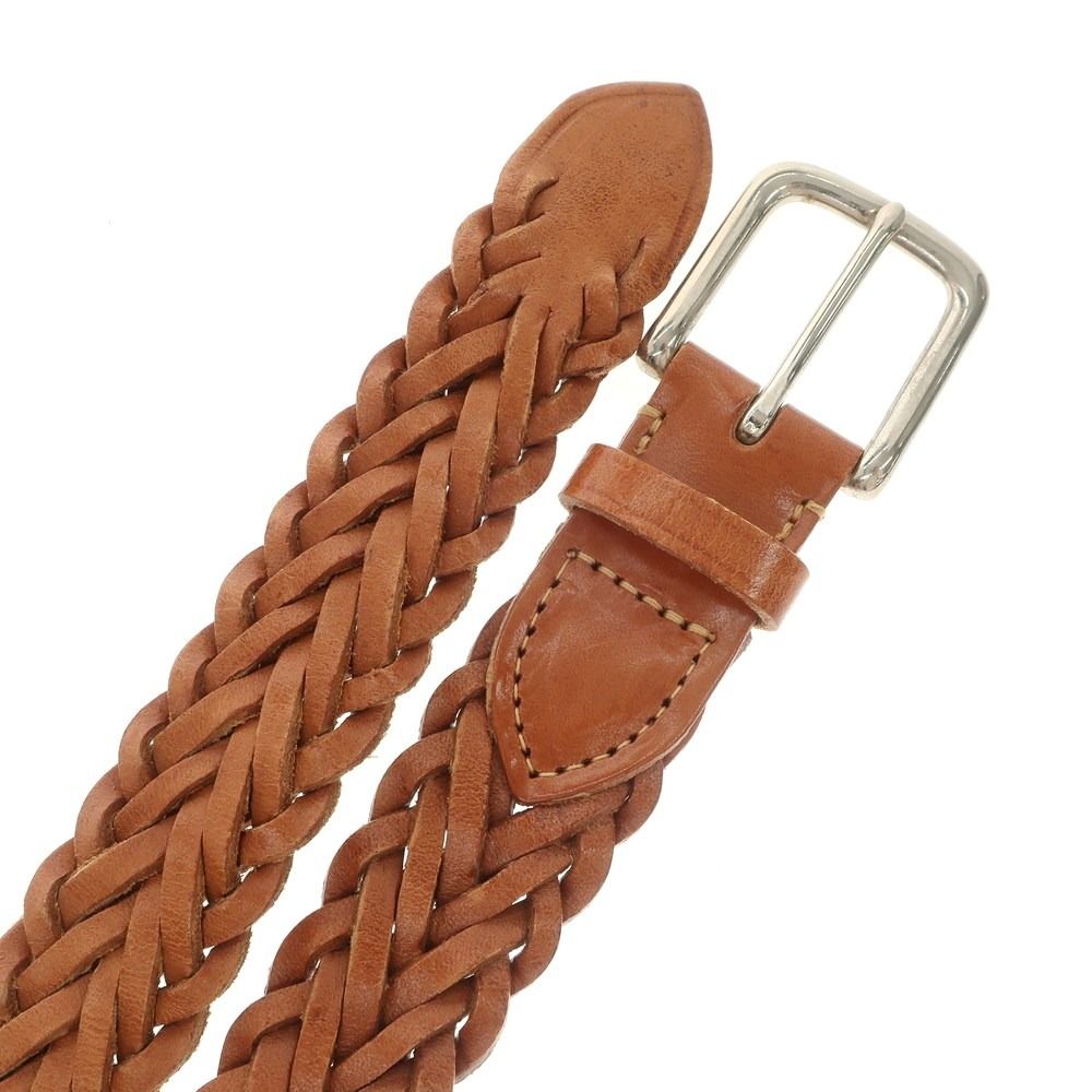 【未使用級】ホワイトハウスコックス 34サイズ メッシュベルト ライトブラウン WHITE HOUSE COX ホワイトハウスコックス レザー メッシュ