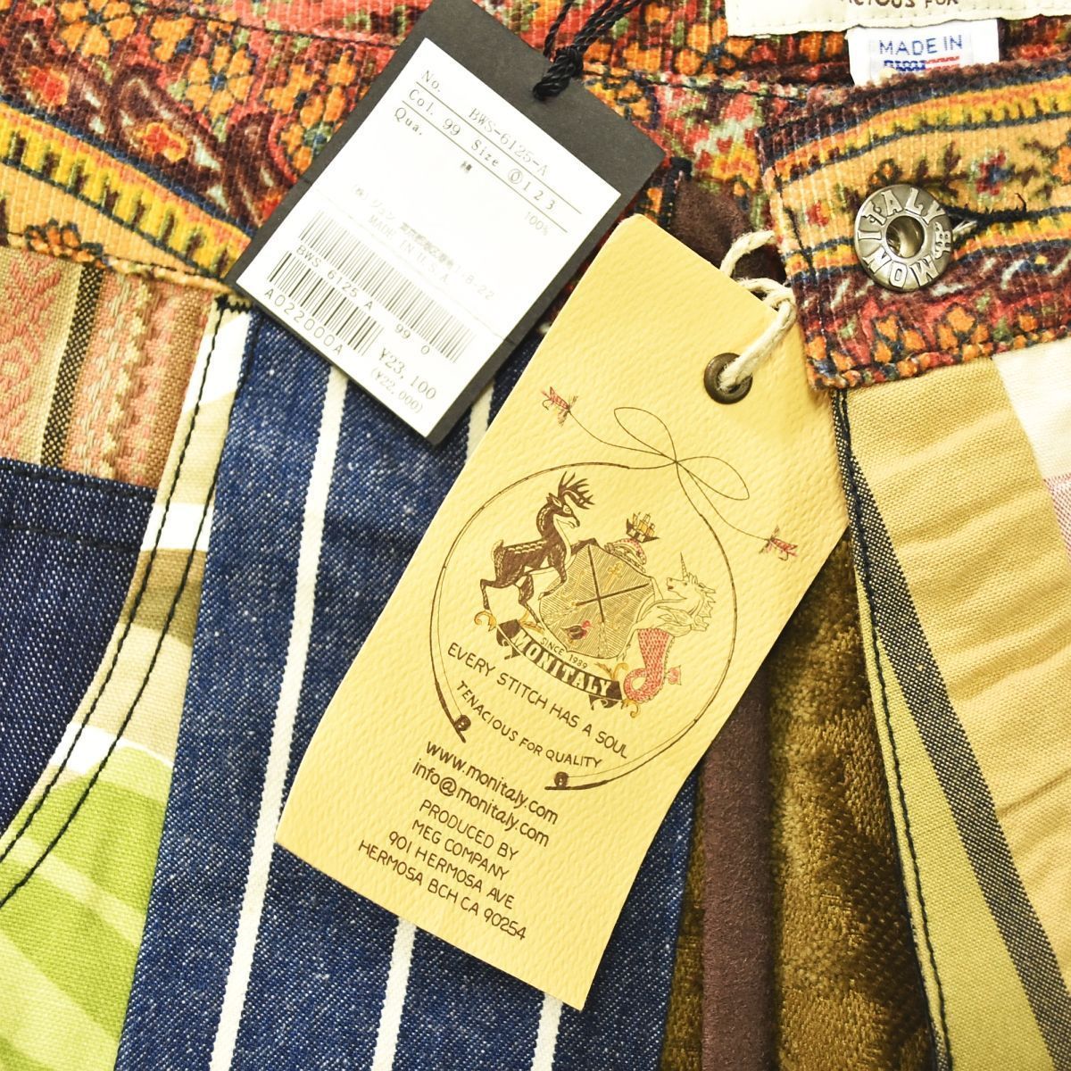 新品 タグ付き】 USA製 モニタリー MONITALY パッチワーク クレイジー 