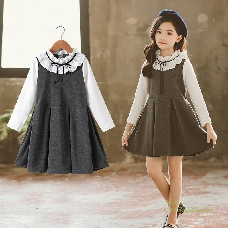 子供服 ワンピース 女の子 子供ドレス 春秋 長袖 きれいめ 。 子ども服 ミニ丈 切り替え リゾート プリーツスカート キッズ 女児シンプル 可愛い おしゃれ  vii3u365523