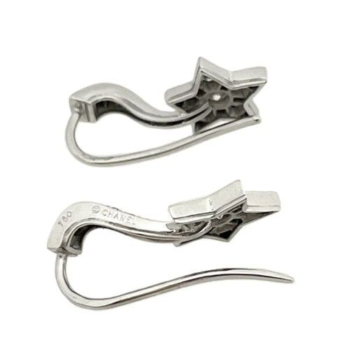 CHANEL シャネル コメット シューティング スター ピアス 750WG パヴェ 