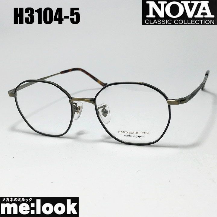 NOVA ノヴァ HAND MADE ITEM ハンドメイド 国産 ラウンド ボストン クラシック 眼鏡 メガネ フレーム サングラス H3104-5-48 度付可 ブラウン
