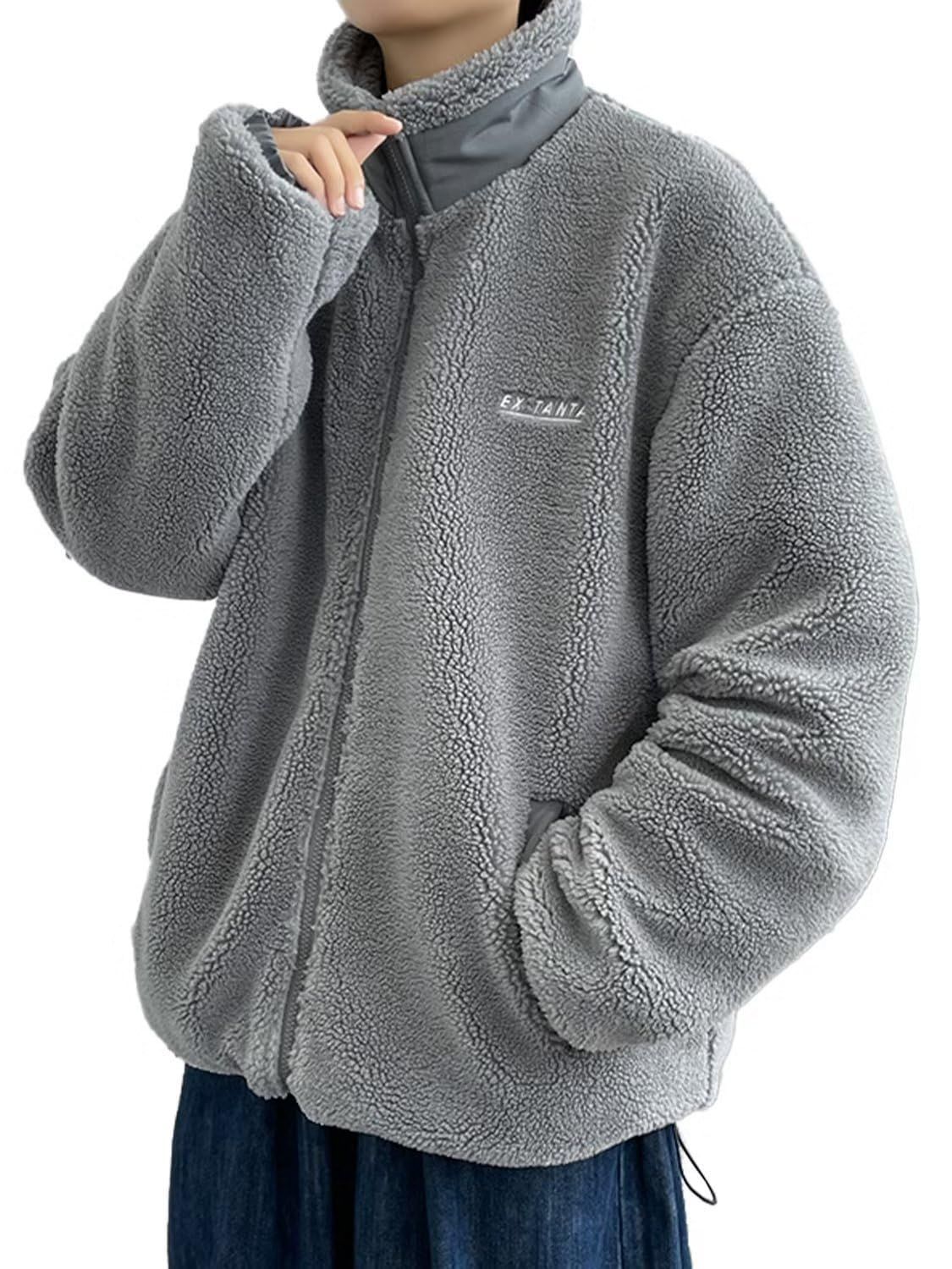 羽織 アウター カジュアル 中綿ジャケット 暖かい 防寒 ブルゾン スタンドカラー 冬服 メンズ 中綿コート ボアジャケット [VICALLED]