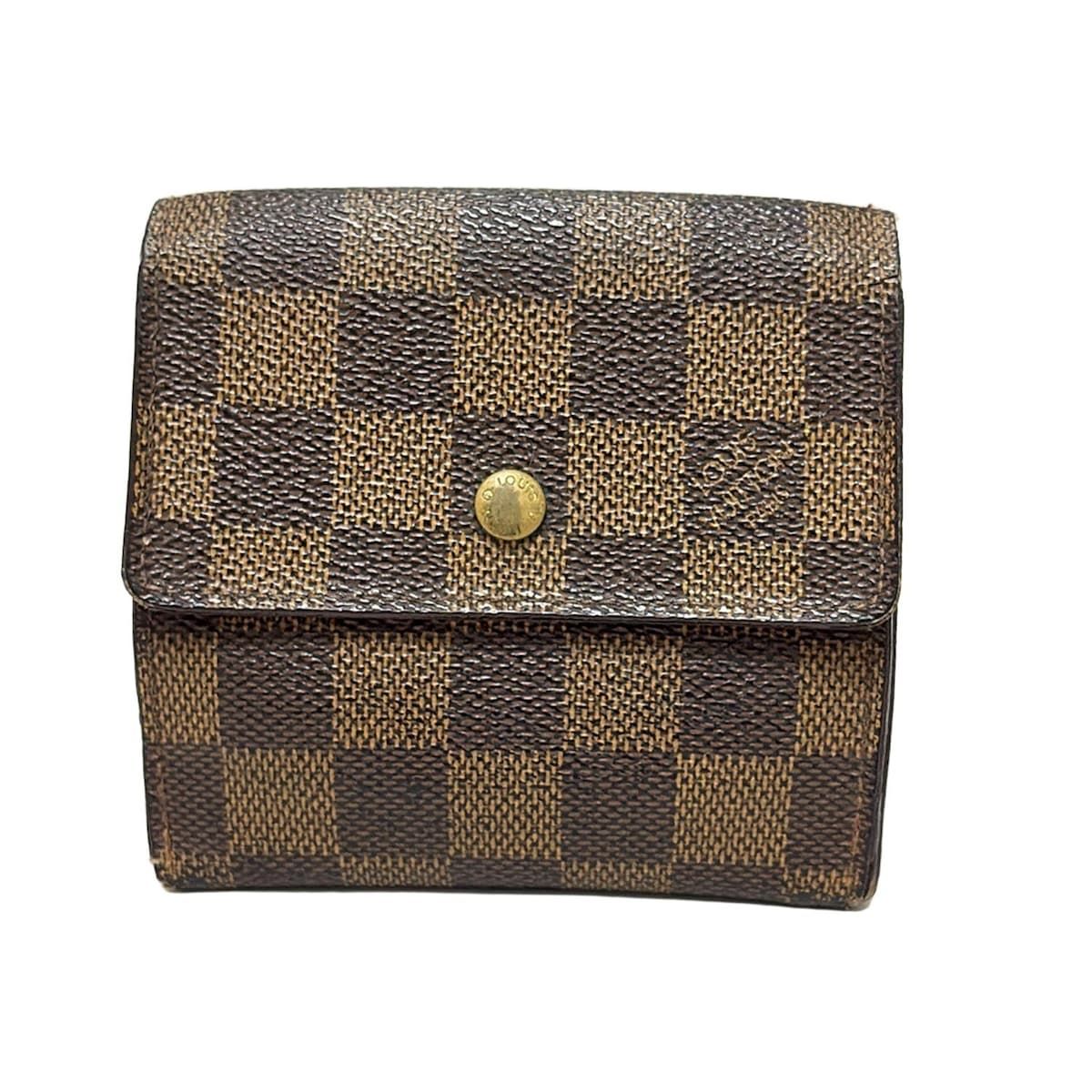 LOUIS VUITTON ルイヴィトン Wホック財布 ダミエ ポルトモネビエカルトクレディ N61652 エベヌ