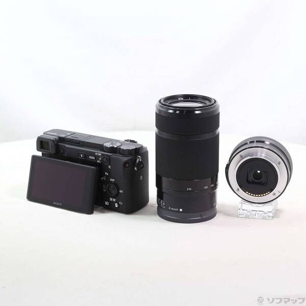  〔 品〕 α6400 ILCE 6400 Y ダブルズームレンズキット ブラック 377 ミラーレス一眼 デジタルカメラ