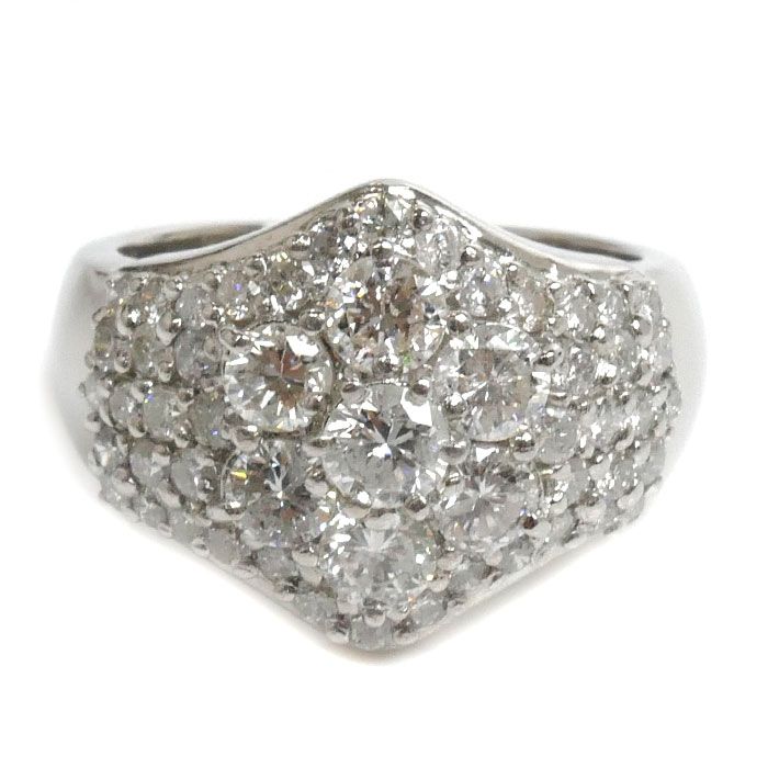 Pt900プラチナ 花 フラワーモチーフ リング・指輪 ダイヤモンド2.00ct  