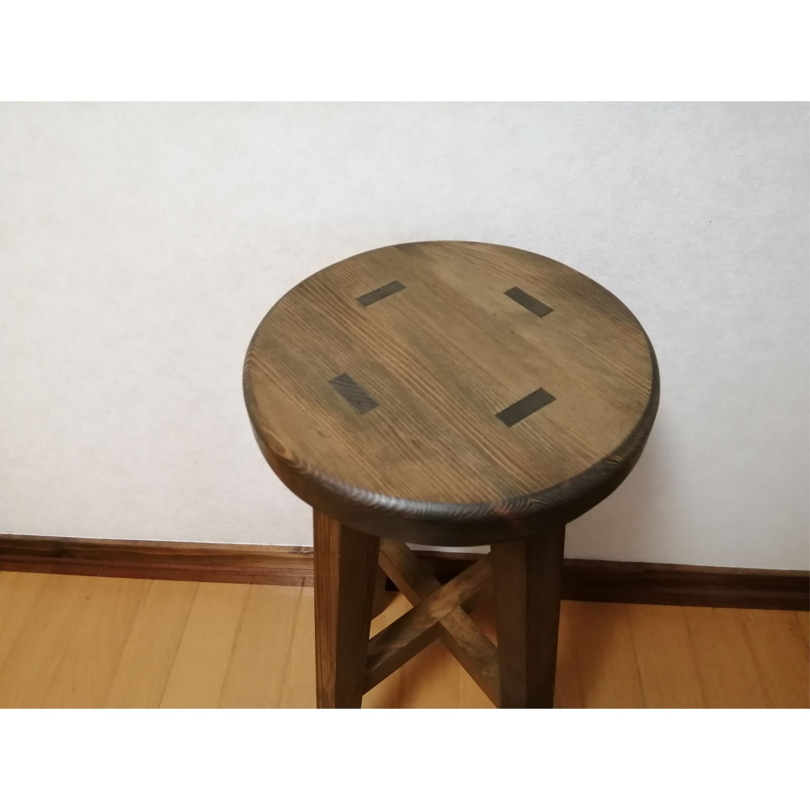 木製スツール ２脚セット 高さ65cm 丸椅子 stool - チェア