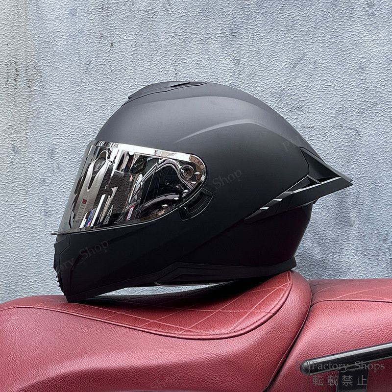 ヘルメット フルフェイスヘルメット バイク DOT認証 バイクヘルメット シールドヘルメット 耐久性 安全性 通気性 男女兼用 シールド6色選択可 おしゃれ マットブラック B34 FFCRYSTALESIA_COM