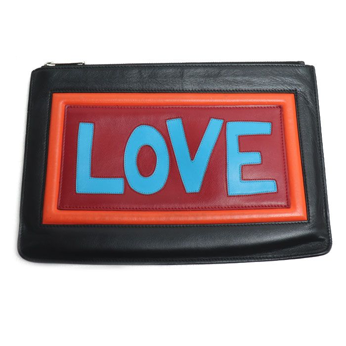 FENDI フェンディ ボキャブラリー LOVE クラッチ クラッチバッグ ブラック マルチ 7N0078 ユニセックス