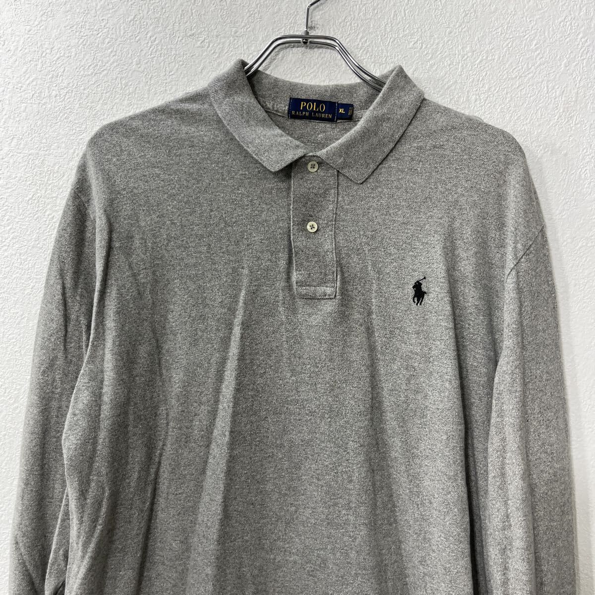 Polo by Ralph Lauren ポロシャツ 杢グレー L 未使用 Polo Ralph Lauren Logo Embroidered long-sleeve Polo Shirt