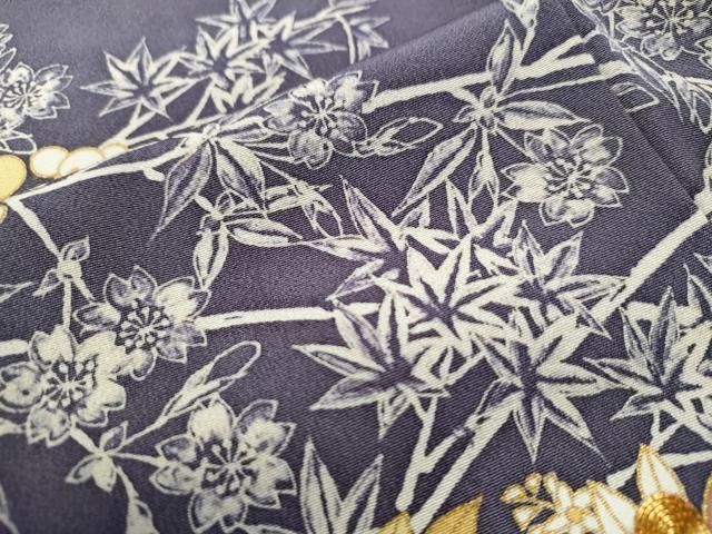 平和屋着物○創業460年・千總 色留袖 駒刺繍 草花丸文 金彩 正絹 逸品