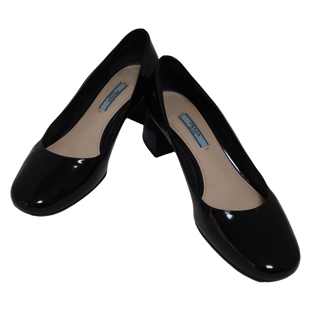 【新品未使用】プラダ PRADA パンプス　38 PRADA(プラダ) パンプス 38 1/2 レディース - 黒 レザー - メルカリ