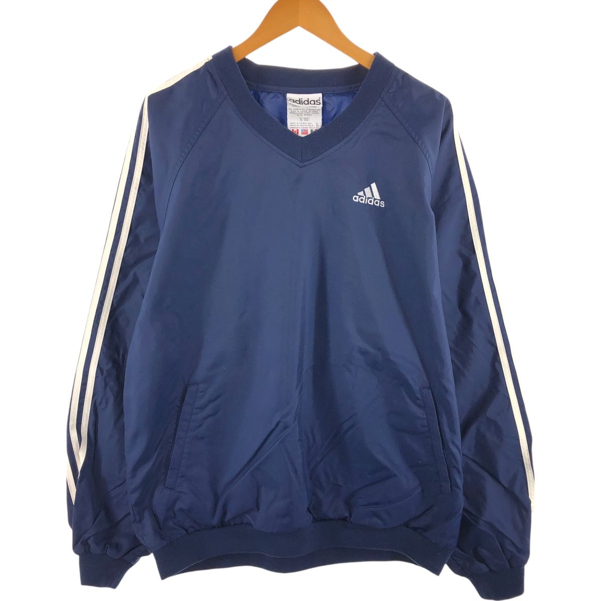 古着 80~90年代 アディダス adidas Vネック ナイロンプルオーバー メンズXL相当 ヴィンテージ/eaa514370