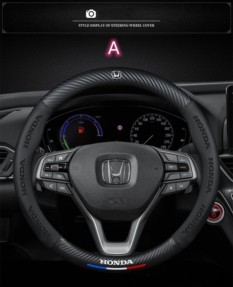 ホンダ専用 ハンドルカバー ステアリングカバー 円型 スエード素材 カーボン 3色選択可能