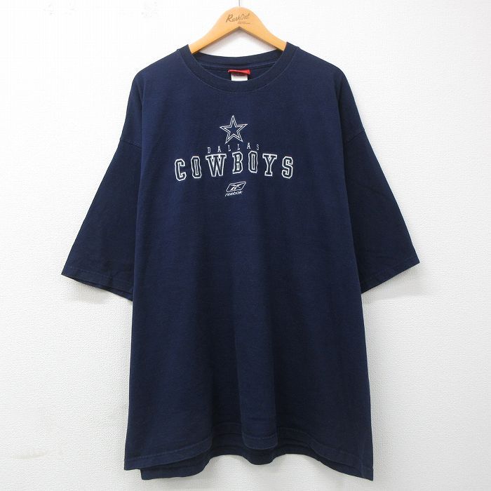 XL/古着 リーボック 半袖 ビンテージ Tシャツ メンズ 00s NFL ダラスカウボーイズ ワンポイントロゴ 刺繍 大きいサイズ コットン クルーネ