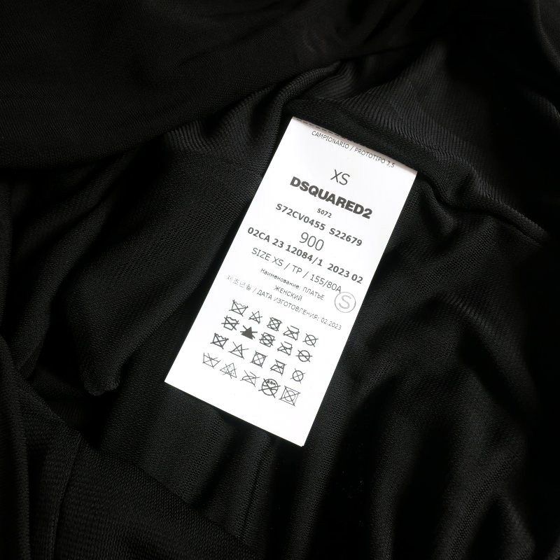 DSQUARED2 ブラックミニワンピース XS ディースクエアード DSQUARED2 23AW オープンバックミニ