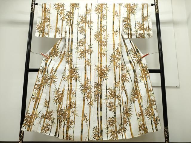 平和屋着物∴夏物 浴衣 笹竹文 綿 CAAY4629ng