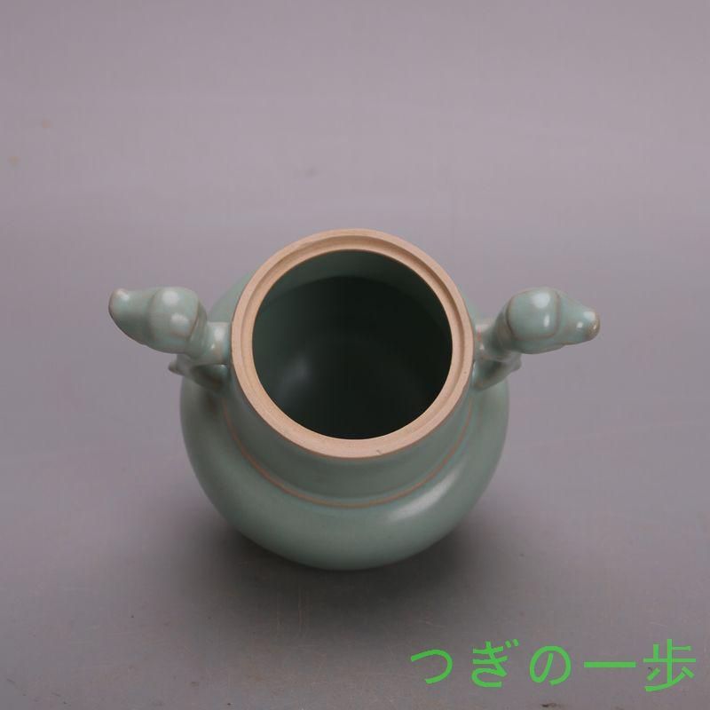 中国 汝窯 青磁 香炉 陶器 陶芸 香道具 仏具 官窯 青釉 工芸品