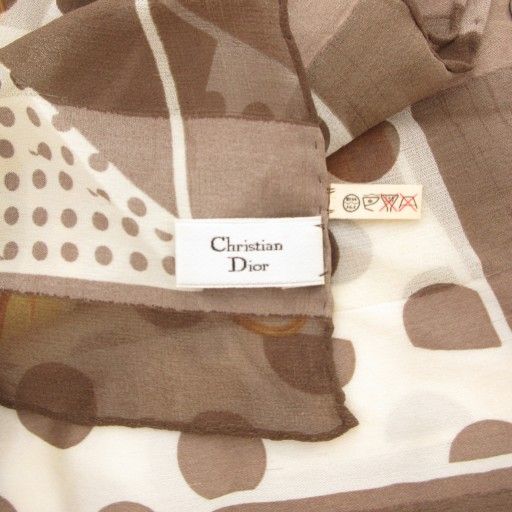 Dior ロゴチェック柄 シルクハンカチ　475A Dior ロゴチェック柄 シルクハンカチ 475A クリスチャン