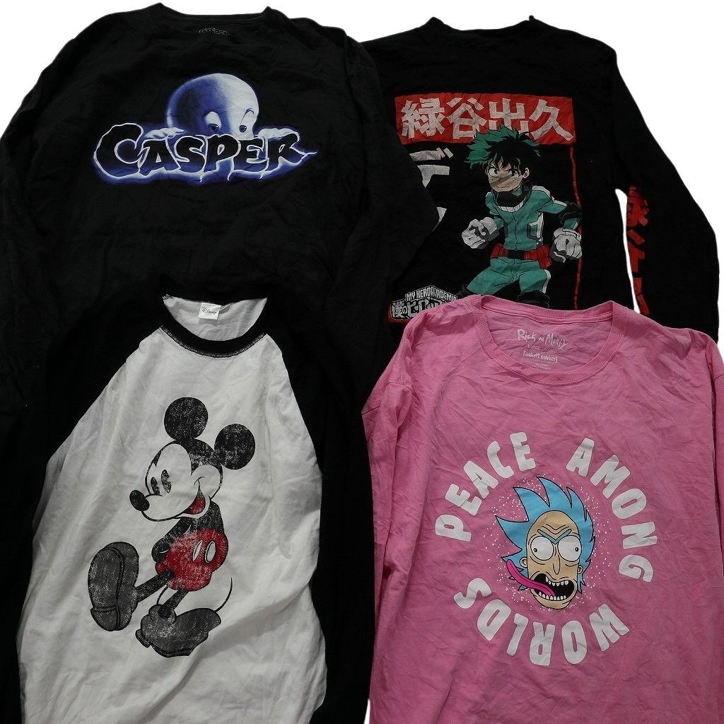 古着卸 まとめ売り キャラクター 長袖Tシャツ 16枚セット (メンズ M ⁄L