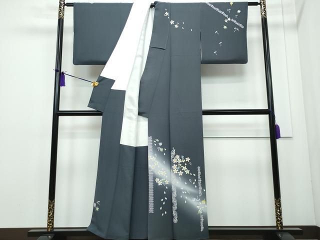 平和屋着物●本加賀友禅作家　寺井英世　訪問着　作家物　楓花文　正絹　逸品　CAAK4073vf 平和屋着物○本加賀友禅作家 寺井英世 訪問着 作家物 楓花