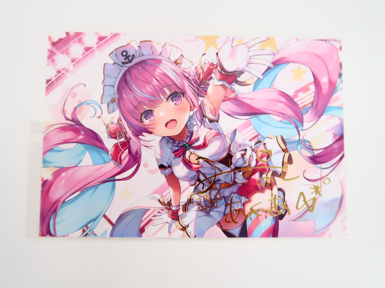 湊あくあ 活動三周年記念 直筆サイン入り トモセシュンサク先生描き