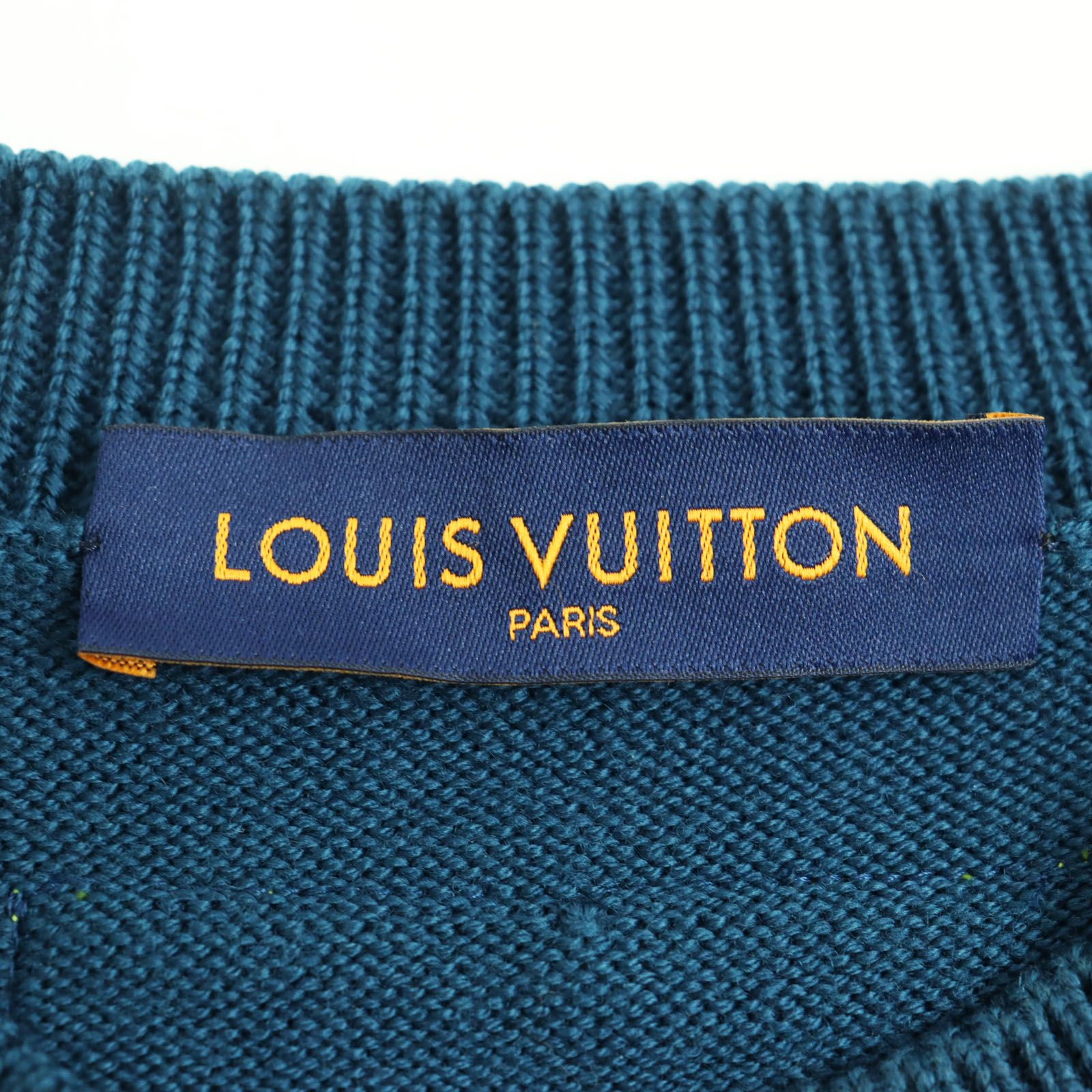 ［極美品］ルイヴィトン　Vロゴ　ロゴパッチ　マルチカラー　ニットワンピース LOUIS VUITTON - ［極美品］ルイヴィトン Vロゴ ロゴパッチ