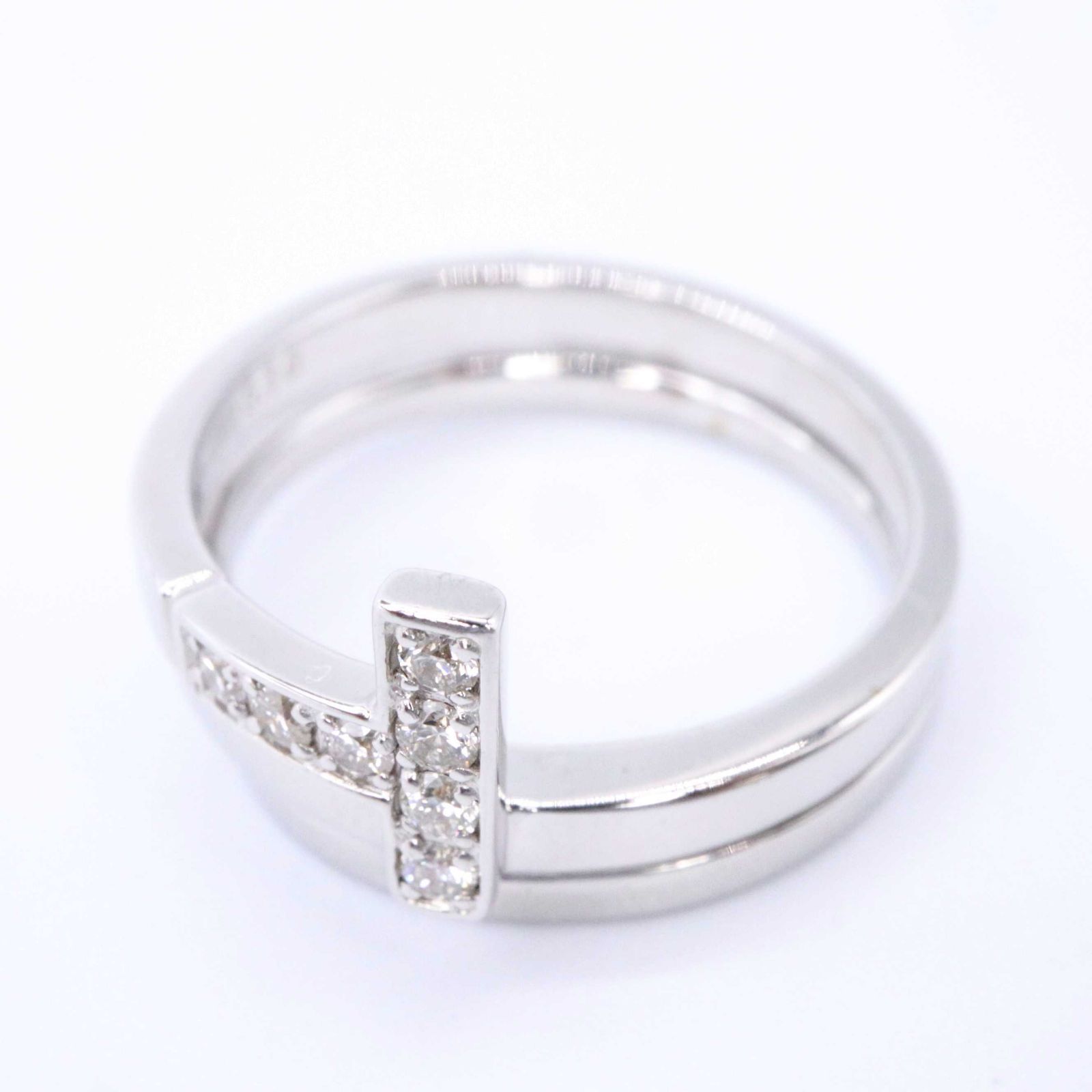 高い素材】 新品、未使用 K18WG ダイヤモンド0.10ct リング リング ...