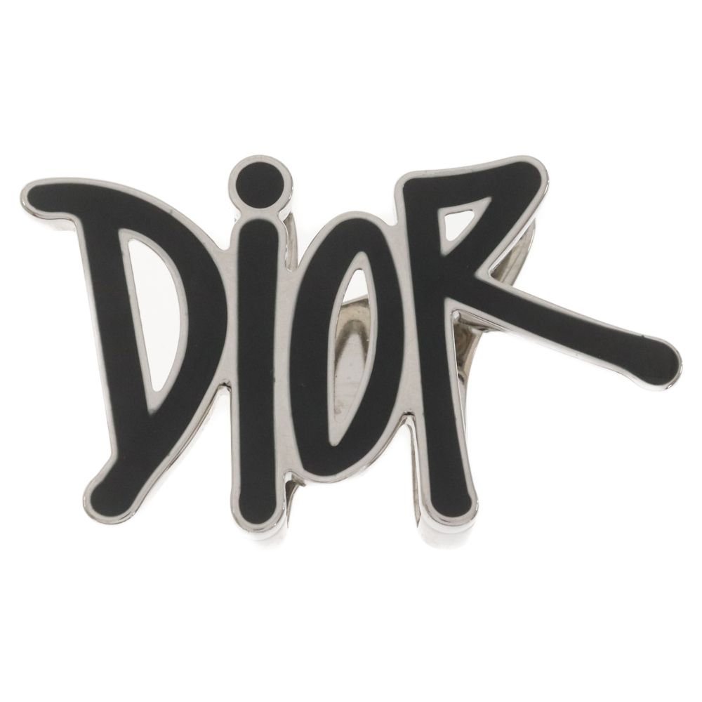 ディオール × ショーンステューシー ロゴ バックル レザー ベルト ブラック Lady Dior （未使用品）クリスチャン ディオール Christian