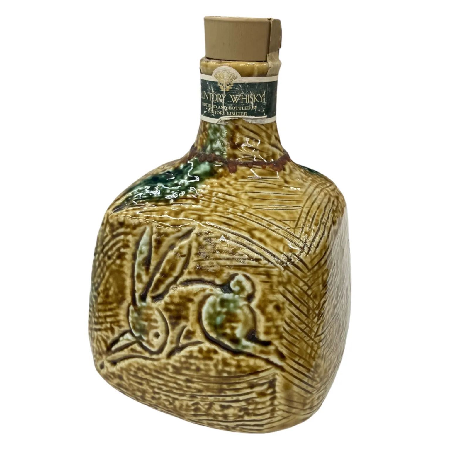 サントリーウイスキー有田焼染錦福寿文乳首徳利瓶藍 【公式通販】