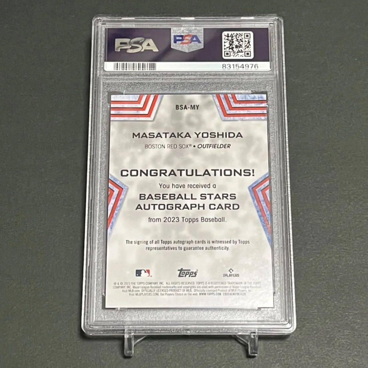 人気ランキング 祝開幕！割】【PSA9 199枚限定】吉田正尚直筆サインカード & Topps