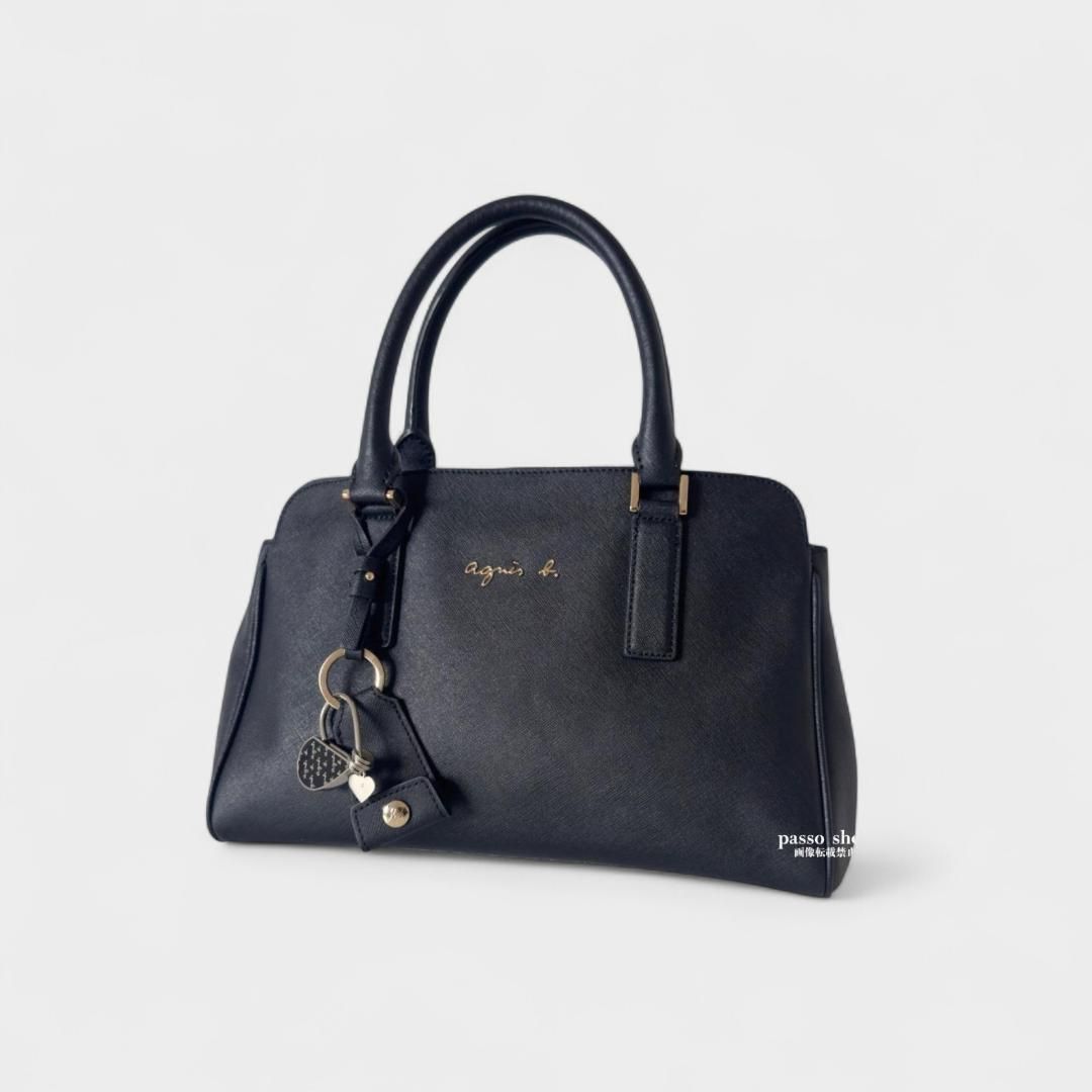 美品　アニエスべー 2way ボストンバッグ ハンドバッグ 　ネイビー 美品✨️ アニエスべー 2way ボストンバッグ ハンドバッグ