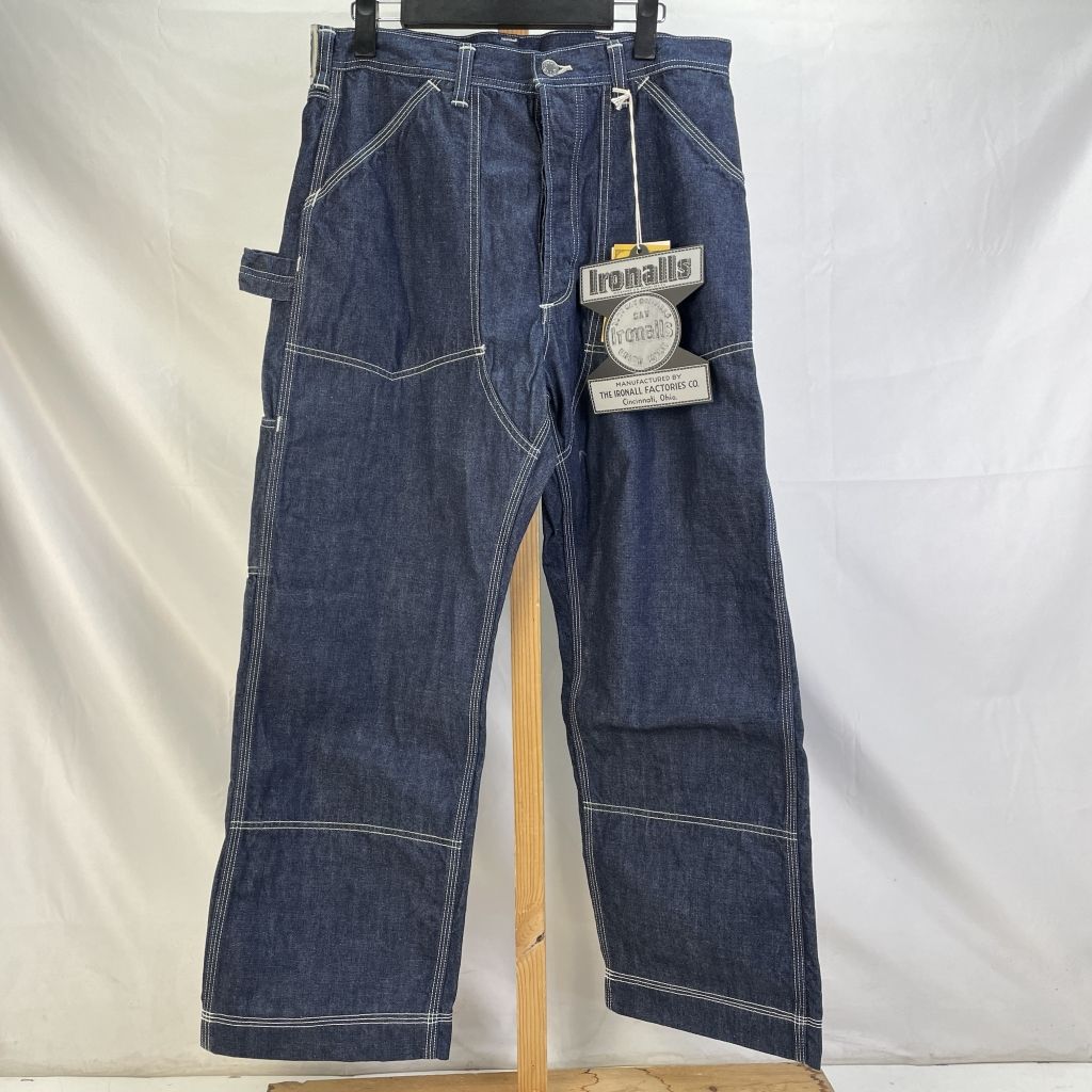 01w-0883 フリーホイーラーズ  THE IRONALL FACTORIES CO. Lot102 DENIM OVERALLS  デニムパンツ ブルー  サイズ32×32  日本製 メンズ コットン  2222001  タグ付き 【中古品】